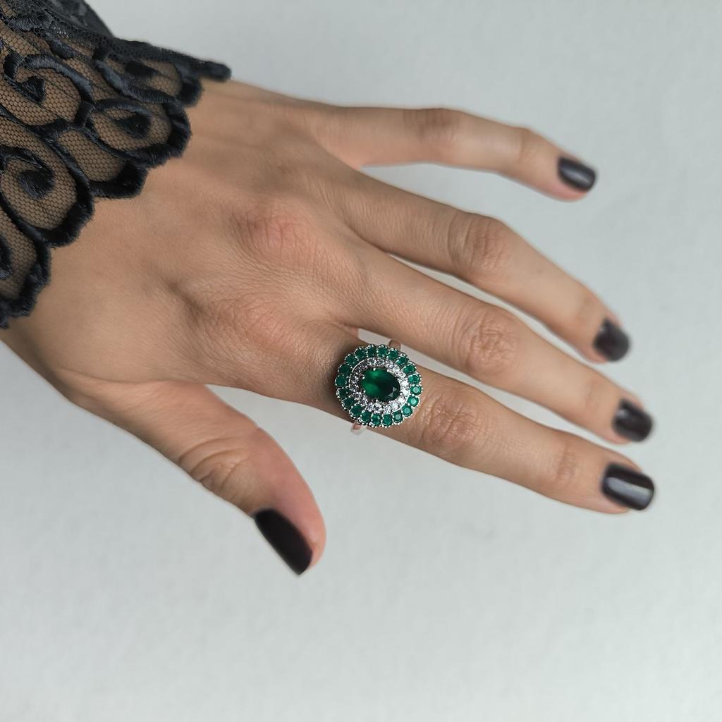 Silver Ring with Natural Agate 2.228ct, Item Weight 6.52 G (2196242)