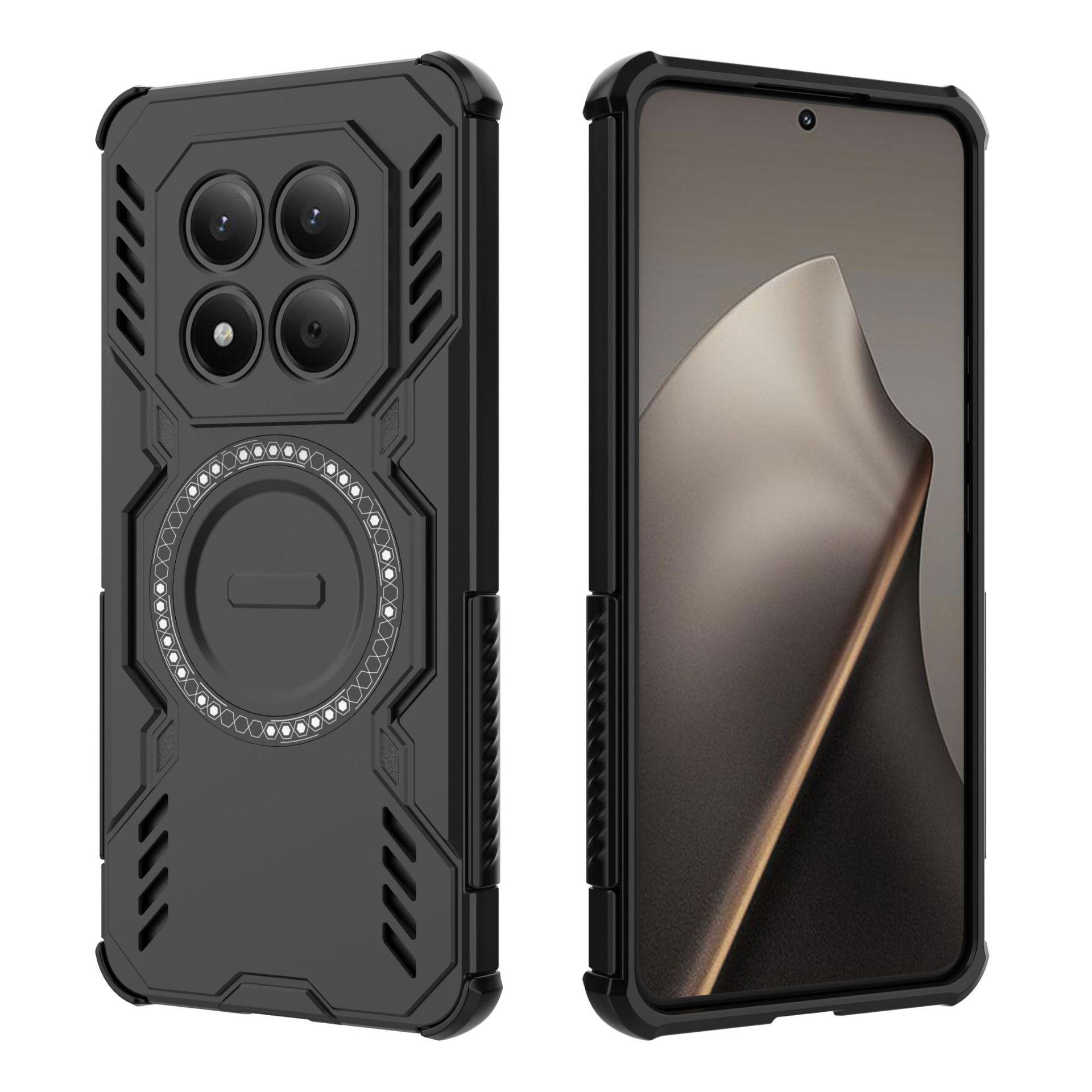 

Чехол MagSafe для Xiaomi Redmi Note 15 Pro 4G, Магнитный Ударопрочный Чехол-Бампер для Xiaomi Redmi Note 15 Pro 4G чёрный