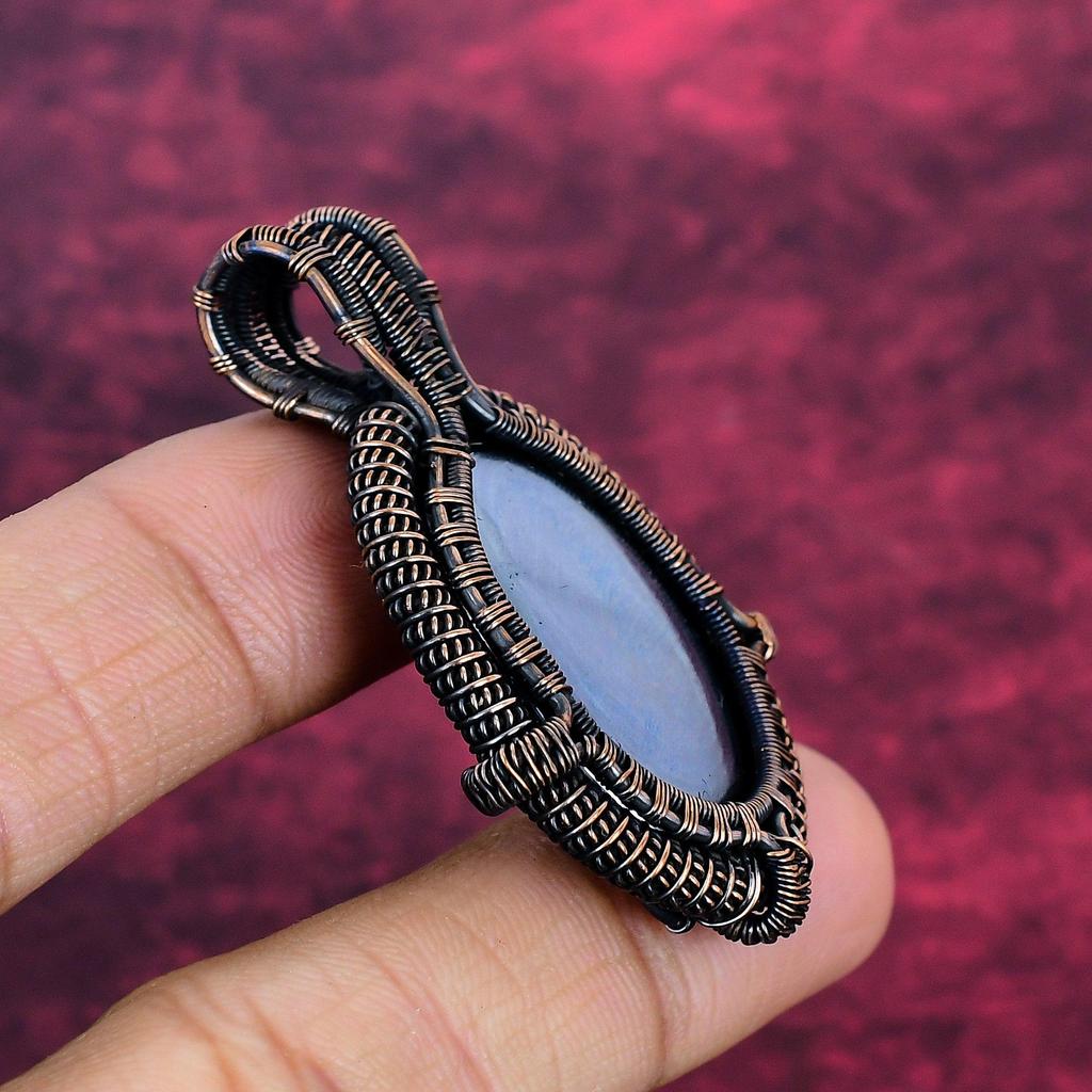 Shungite Gemstone Pendant Copper Wire Wrapped Handmade Jewelry Engagement Gifts