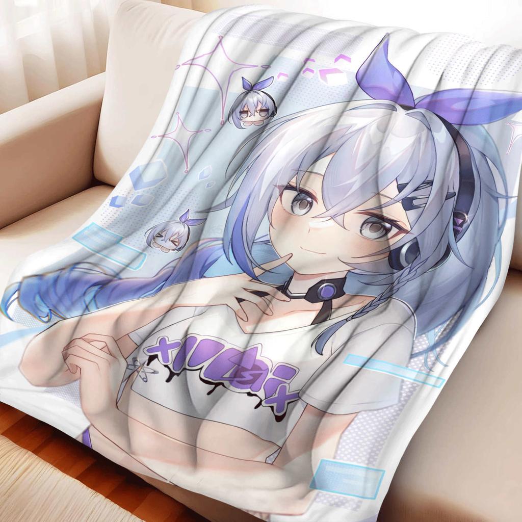 Game Honkai:starrail Silver Wolf Flannel Blanket Warmth Soft Air Conditioning Otaku Blanket Multifunctional Decorative Blankets
