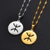 Anniyo Round Berbers Pendant Necklaces African Berber Jewelry for Amazigh Women Girls Men @275121