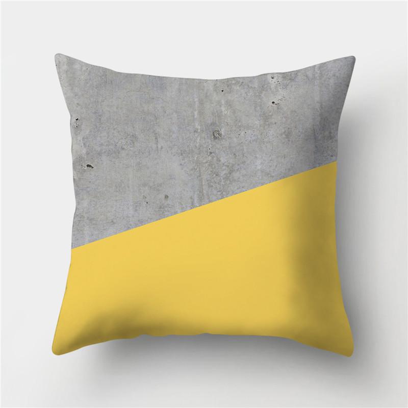 45x45 Polyester Kissenbezug Gelb Geometrisch Dekorativer Kissenbezug Wurfkissen Sofa Heimdeko