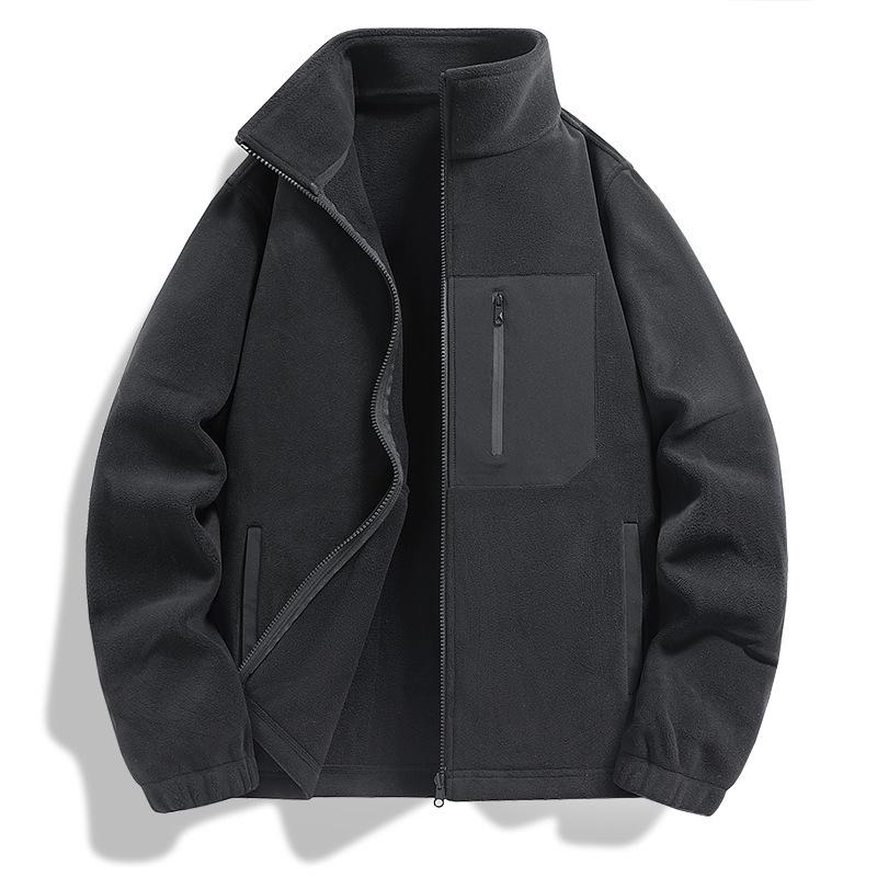 

Мужская куртка-ветровка из овечьей шерсти с подкладкой и воротником-стойкой - Теплая, непродуваемая, утолщенная для осени и зимы 2XL чёрный