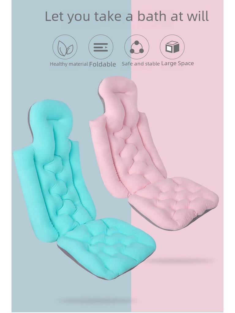 Adult Non-Slip Extended Bath Mat with Suction Cups for Sitting and Lying