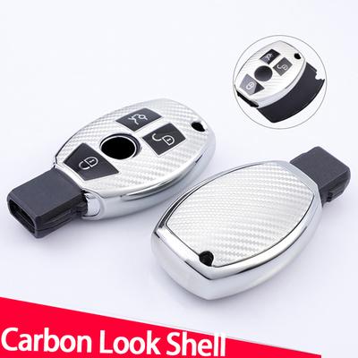 TPU Carbon Pattern Car Key Case Cover Shell Holder for Mercedes Benz A B C E GL S GLA GLK CLS Class AMG W204 W205 W212 W463