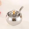 Practical Spices Jar Set with Serving Spoons Stainless Steel Spices Jar Set 3 Sections with Lid and Tray for Serving