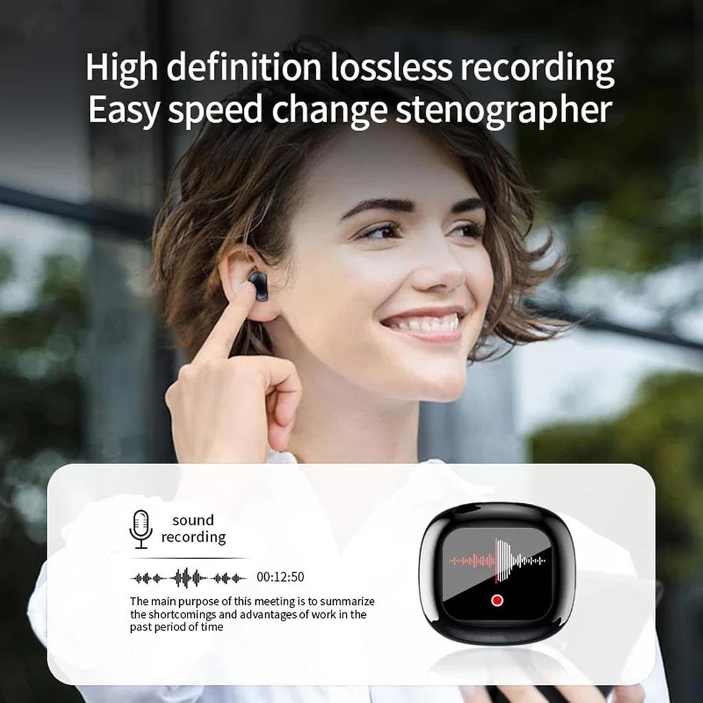 Touch Screen Invisible Small Mini Earbuds Wireless Bluetooth 5.4 Discreet Hidden Headphones for Work, Active Noise Cancelling Earphone Touchscreen