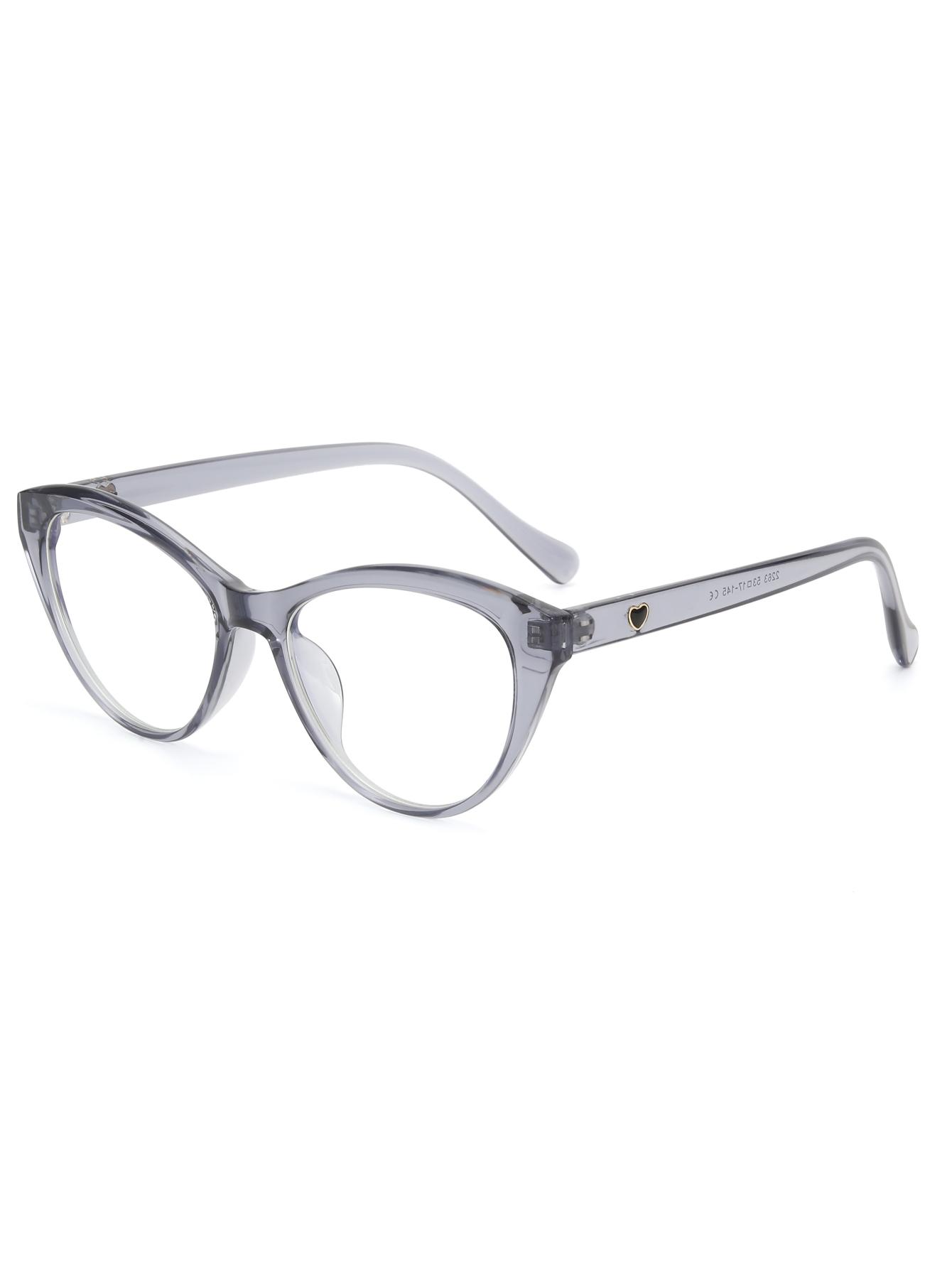 Cat   s-eye glasses with advanced heart black frame plain face and large frame can be matched with deg frame fashion glasses