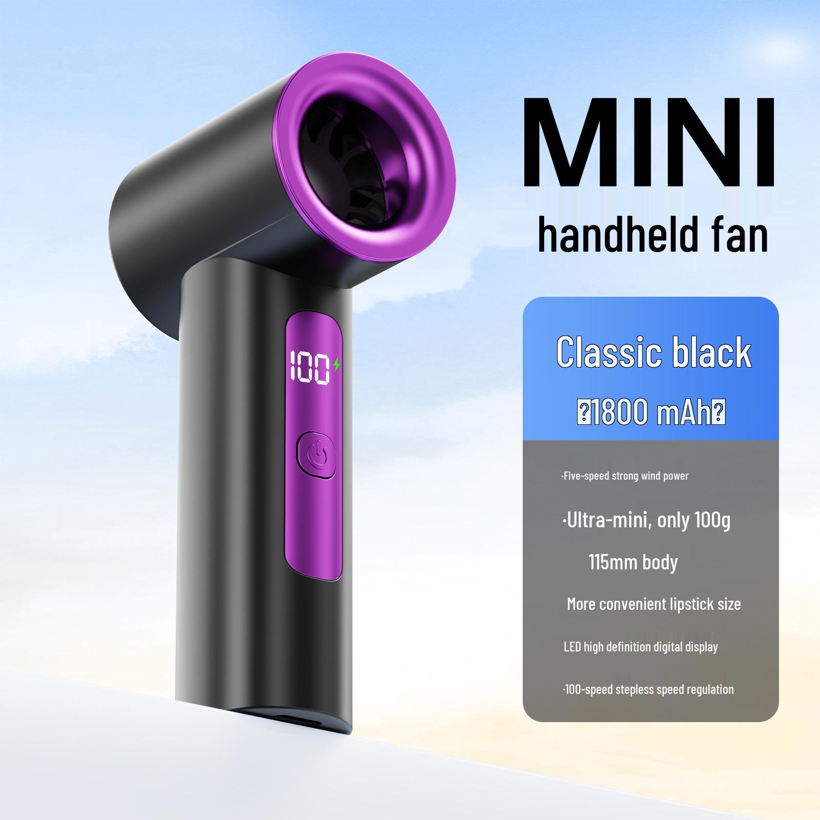 

2026 M20 High-Speed Mini Fan: 100-Speed Digital Display USB Violent Turbine Portable 12.5 x 6.3 x 4.3 cm