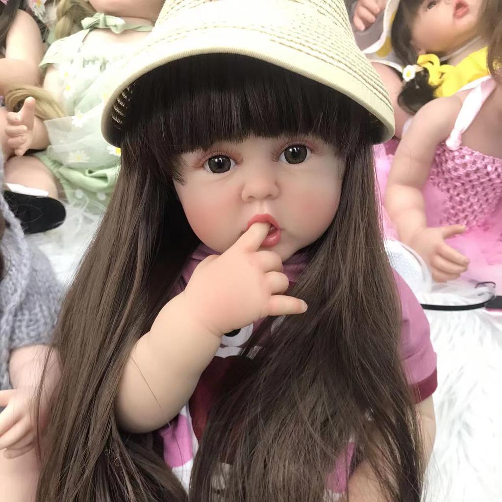 60cm Lovely Soft Silicone Reborn Doll Toy for Girl Lifelike Vinyl Princess Baby with Cloth Body Bebe Birthday Gift