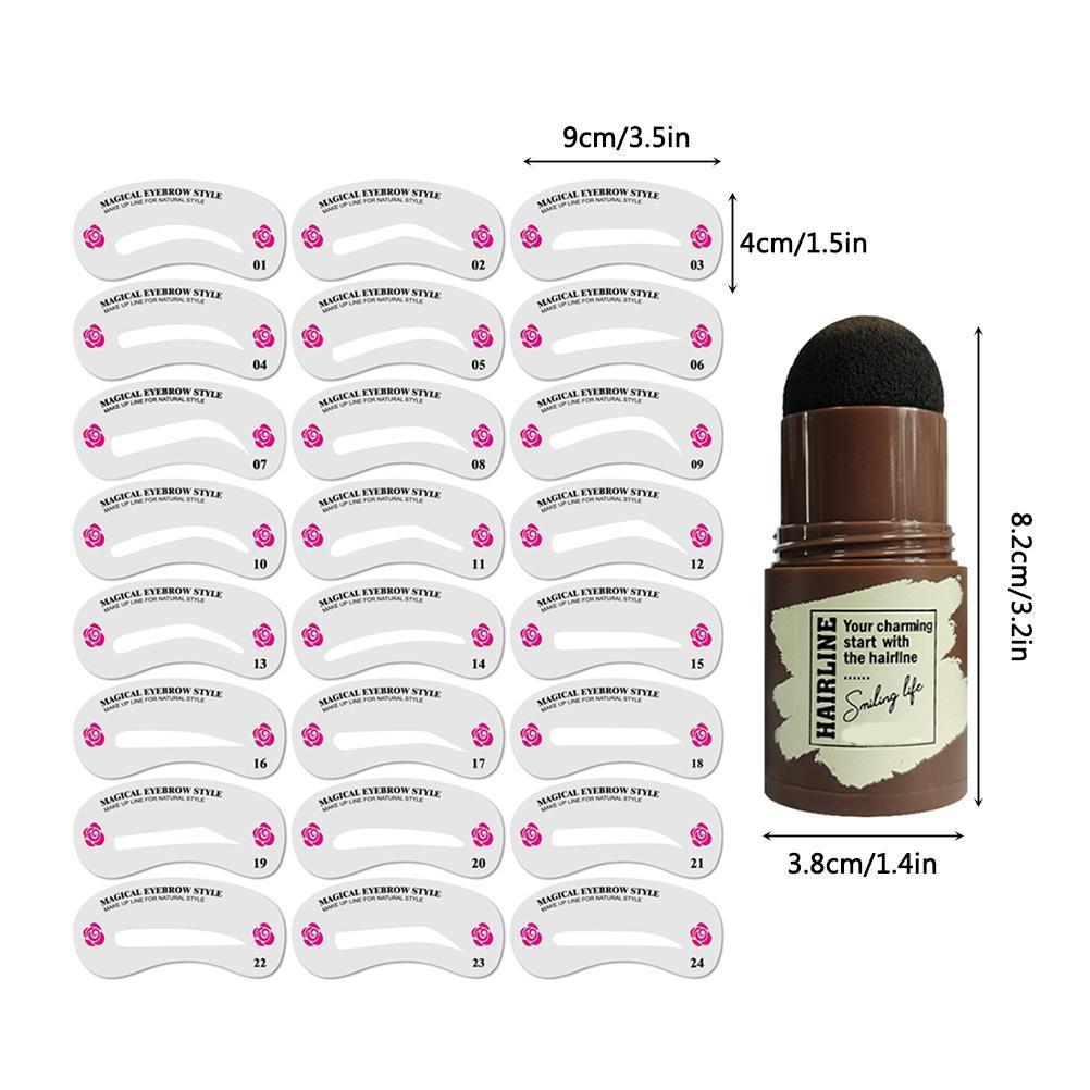 Eyebrow Stamp Brow Stamp Shaping Kit Long Lasting Eyebrow Stamp with 24 Brow Card Women Makeup Tools