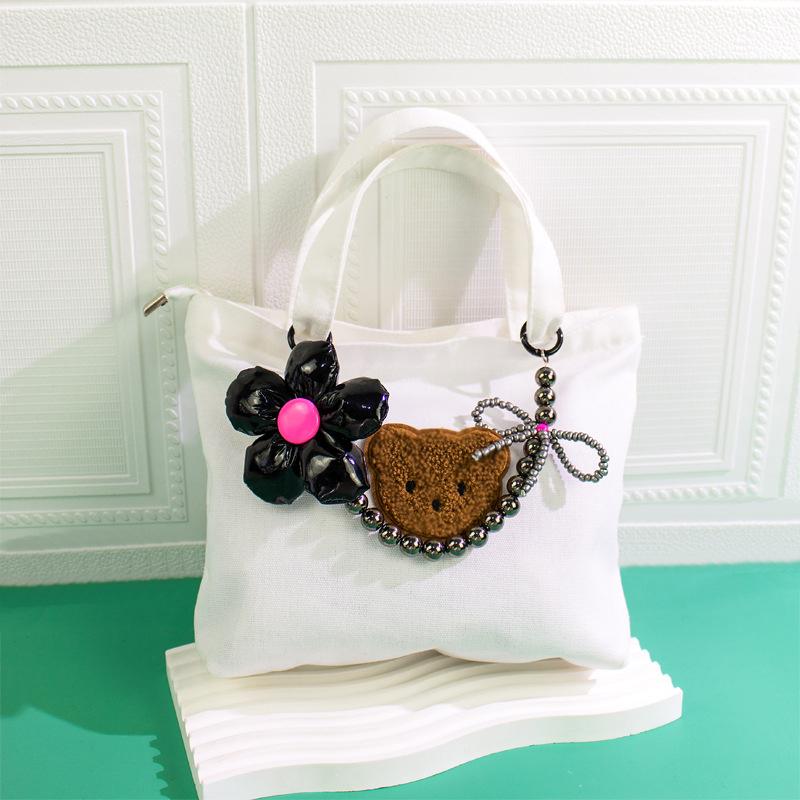 Fashion Sweet Cool Flower Bowknot Lanyard Handbag Backpack Decorative Chain For Women Bag Pendant Accessories