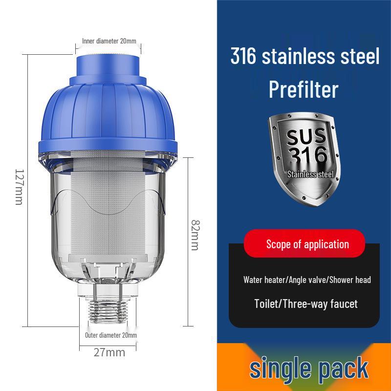 Stainless Steel Water Heater Filter with Scale Inhibitor for Washing Machines and Faucets