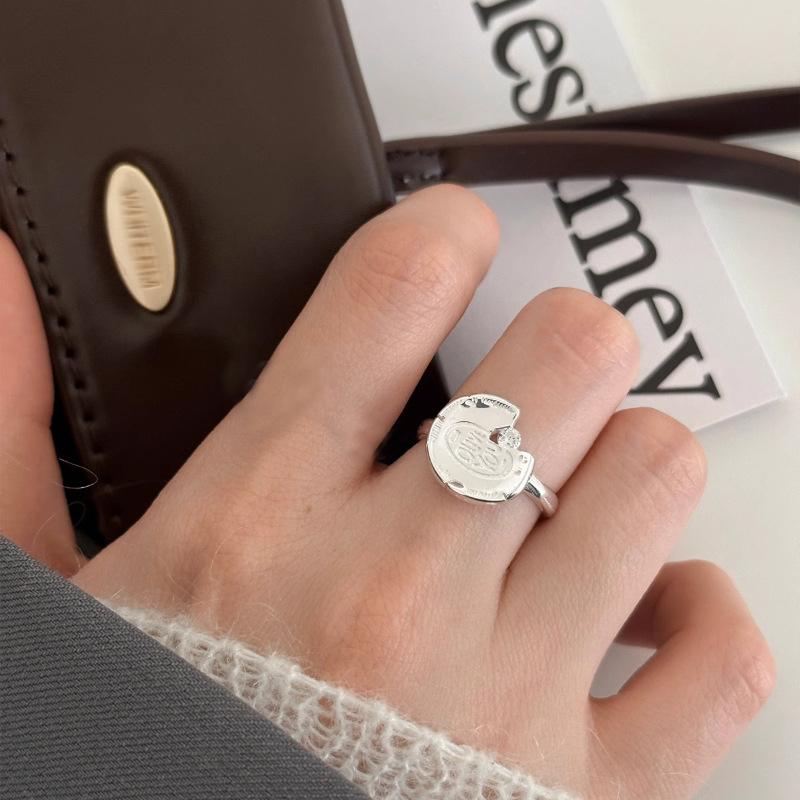 PANJBJ 925 Sterling Silver Unique Lines Ring for Women Jewelry Finger Adjustable Open Vintage For Party Birthday Gift Dropship