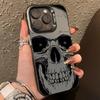 Silver Frosted Skull Case for iPhone 14 Pro/13/11 Pro Max - Halloween Design Compatible with Apple Devices