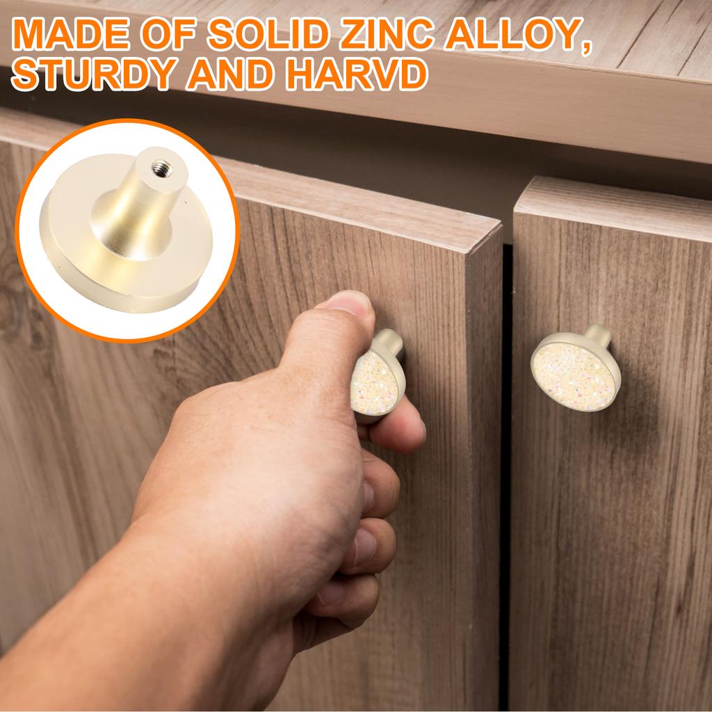 8Pcs Round Cabinet Knob Zinc Alloy Single Hole Door Handle Comfortable Grip Cupboard Handle Rustproof Easy to Install for Home