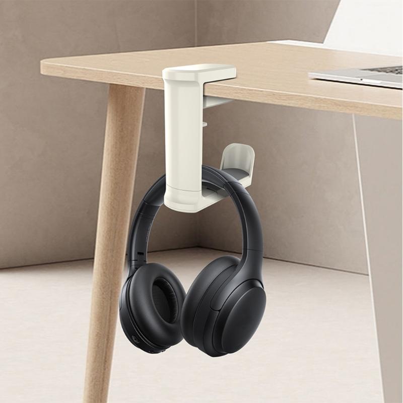 Desk Clamp Headphone Stand Space Saving Desk Headphone Hangers With Side Cable Clip And NonSlip Clamp Gaming Use
