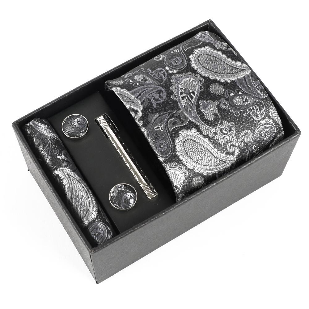 Heren Paisley Jacquard Stropdas met Cadeaubox - Elegante 8CM Cashew Design