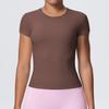 Maglietta da Running da Donna ad Asciugatura Rapida Controllo Pancia - Manica Corta, Sensazione di Nuvola, Top Casual Yoga Fitness.