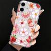 Floral Strawberries Pattern Clear Phone Case for Samsung Galaxy S25 S24 S23 S22 Ultra Plus S21 FE A53 A54 A55 A35 A15 Soft Cover