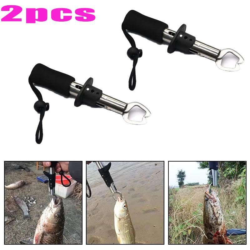 Portable Fishing Gripper Stainless Steel Fish Lip Grip Handle Catch Carp Fishing Lip Grip Fishing Tool Fishing