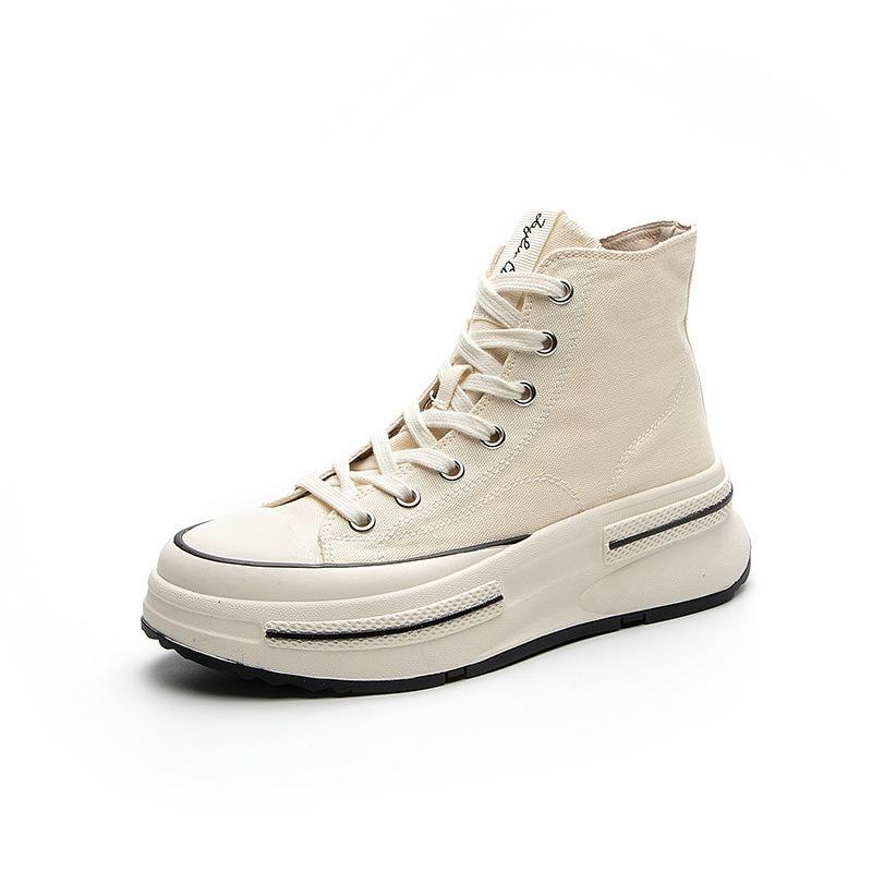 Platform canvas shoes women's spring new fashion versatile casual white shoes women's sports board shoes