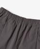 Yujen Double-Pleat Wide Cotton Elastic Waist Pants_Charcoal