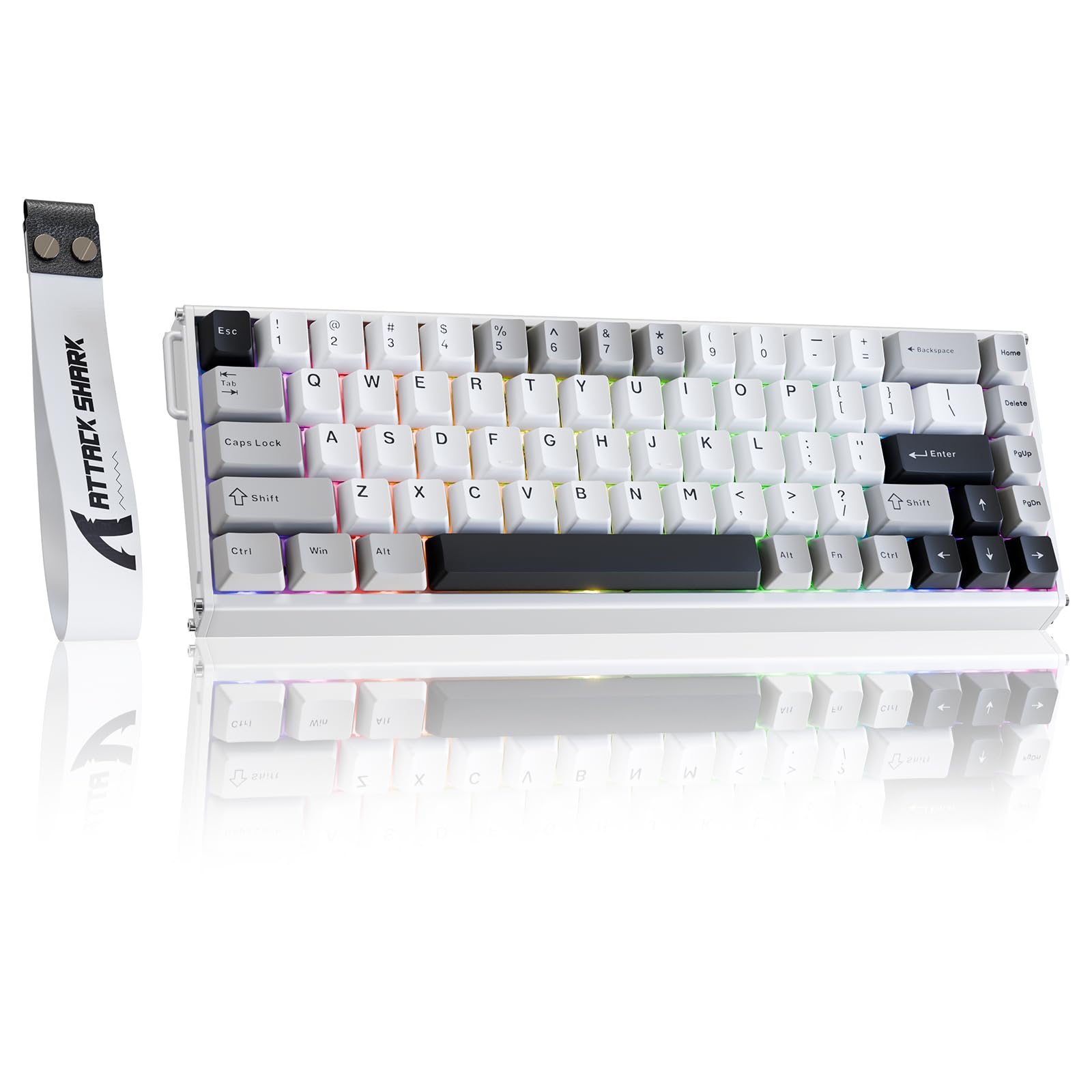 

Aluminum ATTACK SHARK X68MAX HE Rapid Trigger Fast 8000Hz Polling Gaming Rapid Adjustable Compact 68 Gaming PBT Aluminum Anodized Compatible with both білий