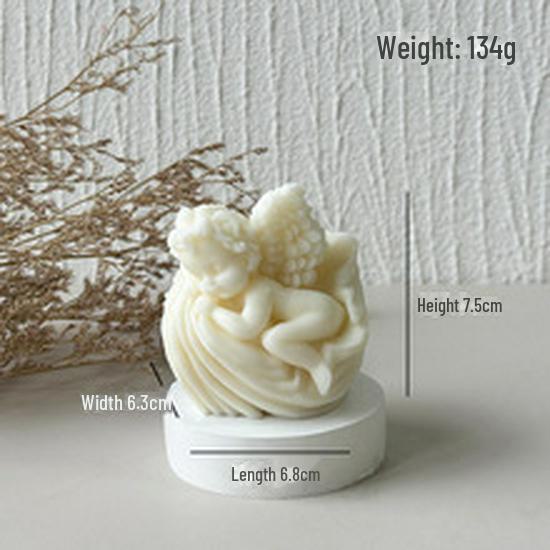 Angel Aromatherapy Candle - Smokeless Soy Wax with Little Angel Ornaments for Birthday or Full Moon Souvenir Atmosphere