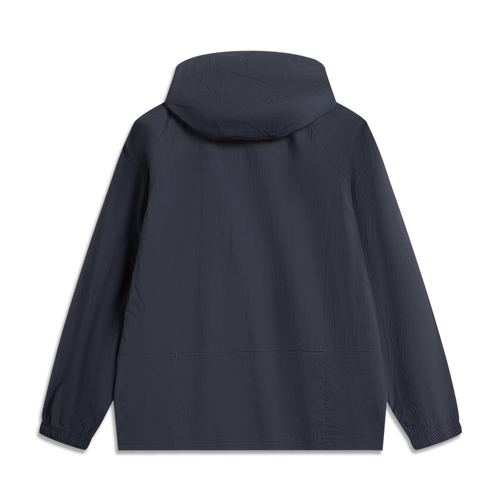 Li Ning Sports Lifestyle Series Jednobarevná mikina s kapucí na zip Všestranná ležérní bunda Pánská bunda Tmavě modrá AFDV651-3