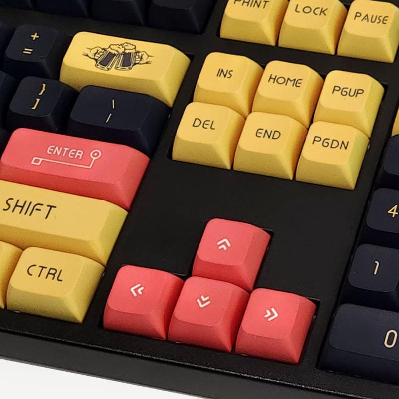 134-Key Keycap PBT DA Profile Keycaps For  61/87/96/98/104/108 Mechanical Keyboard Drunk Beer Personality for Key Caps