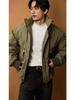 2025 Men's American Style Warm Versatile Cotton Jacket, Stand Collar, Winter, Short, Simple, Slimming Design.