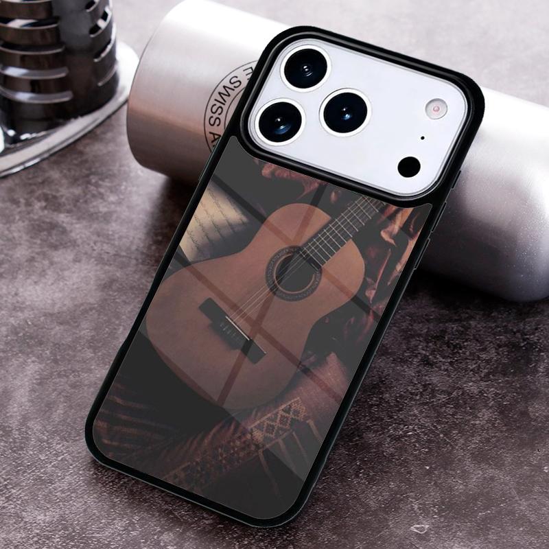 Retro Guitar Music Phone Case for iPhone 17 16 15 Pro Max Air 14 13 12 11 Plus Shockproof Capa Cover