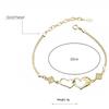 Double Heart Shape Cubic Zirconia Charm Bracelet, Love Bracelet for Women and Girls, Valentine's Day Gift
