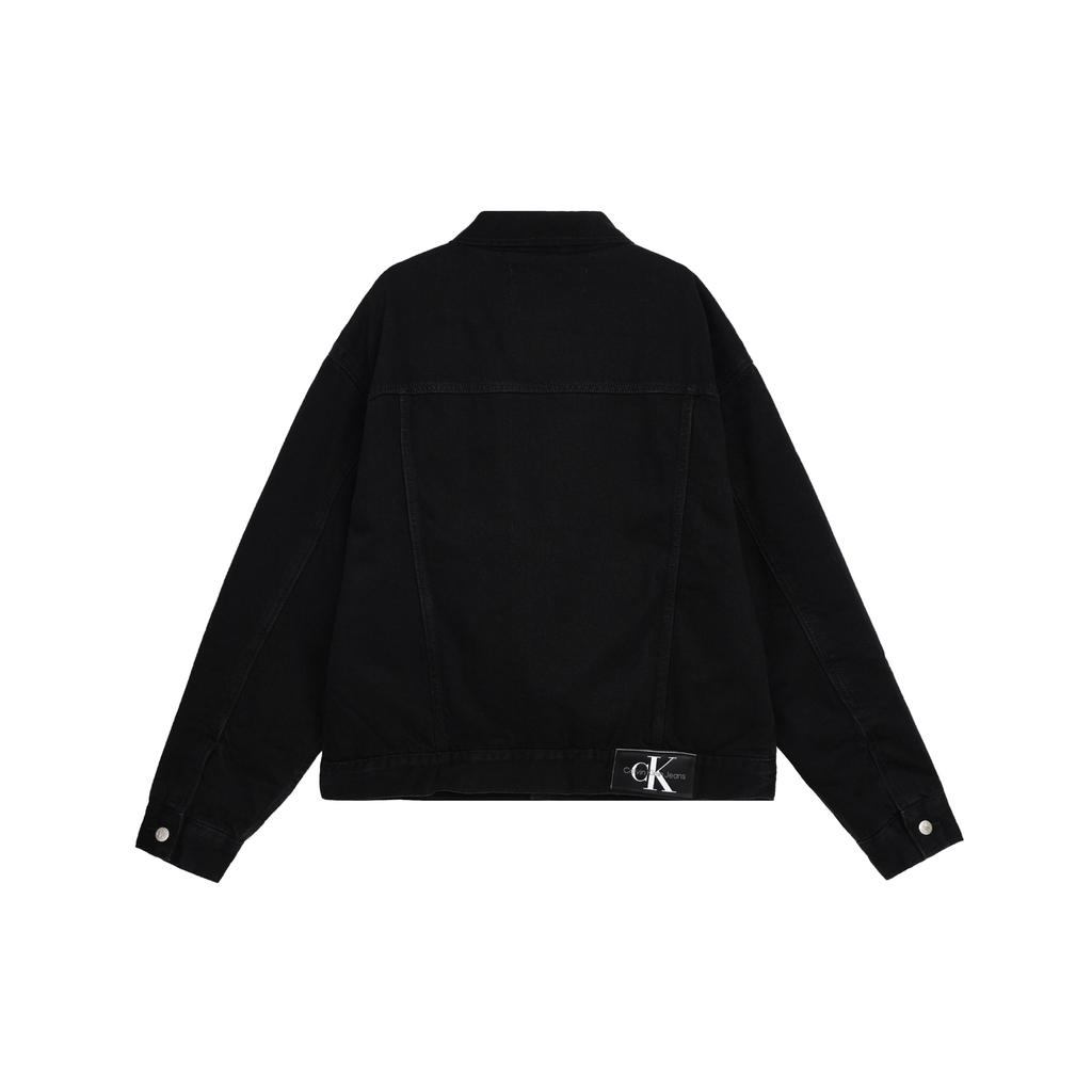 Calvin Klein Logo Label Denim Jacket Men Jacket Black J321273-1AP
