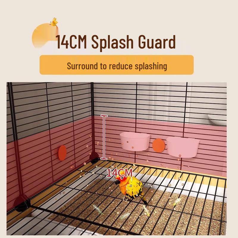 Hao Lei De Zhu Large Anti-Splash Parrot Cage for Cockatiel, Budgie, Lovebird, Sun Conure