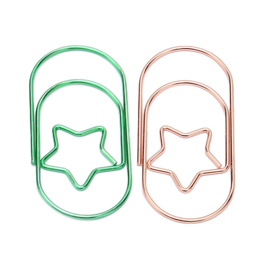 40PCS Star Paper Clips Bright Color Rust Proof Coating Portable Lightweight for Office Home