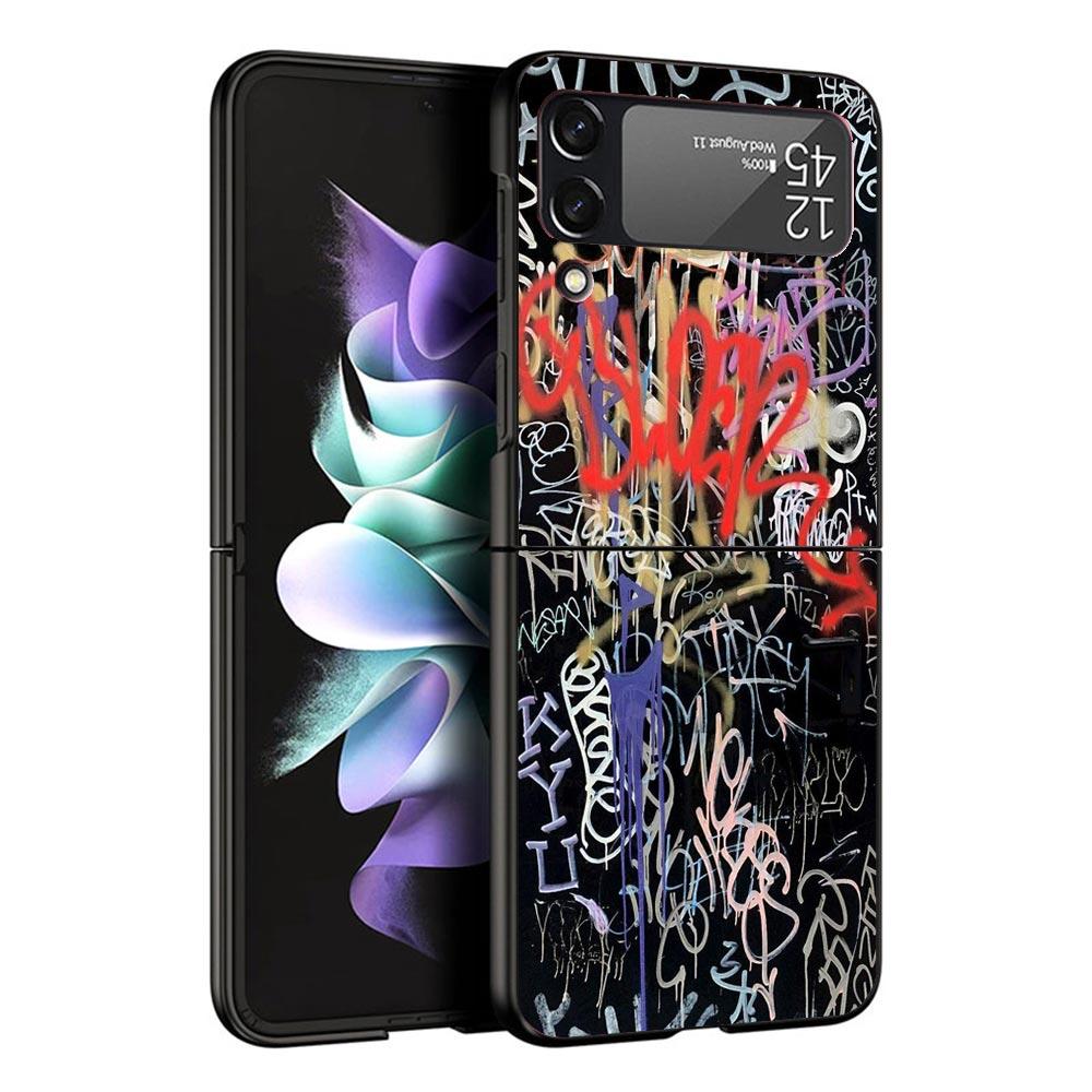 Graffiti Fashion Cool Case For Samsung Galaxy Z Flip 7 6 5 4 3 z Flip7 Flip6 Flip5 Flip4 5G Phone Cover Flip3 Folding Coque