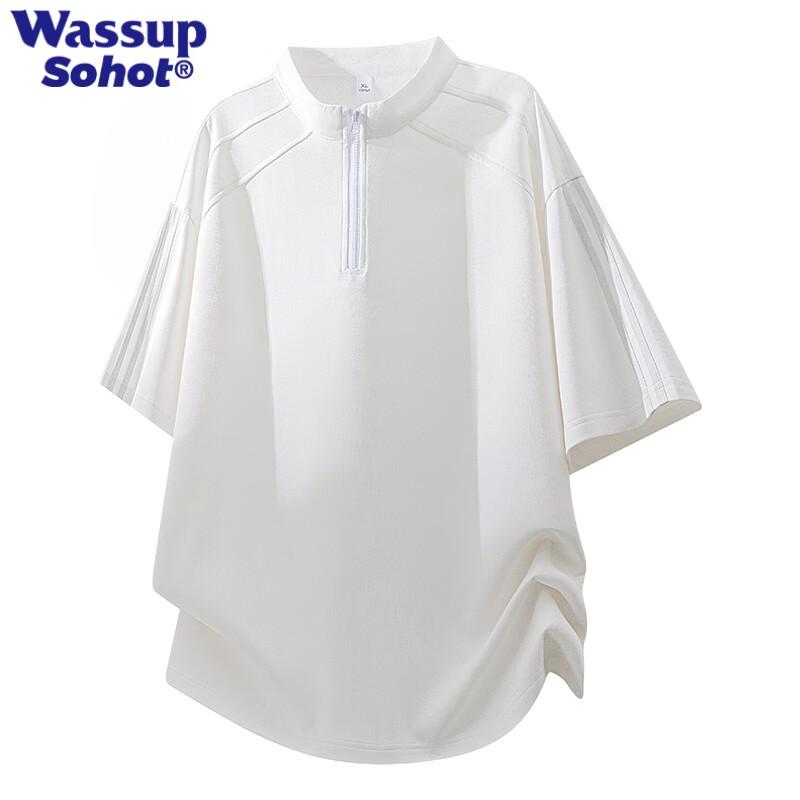 

Мужская футболка Wassup Sohot с воротником-стойкой и коротким рукавом L