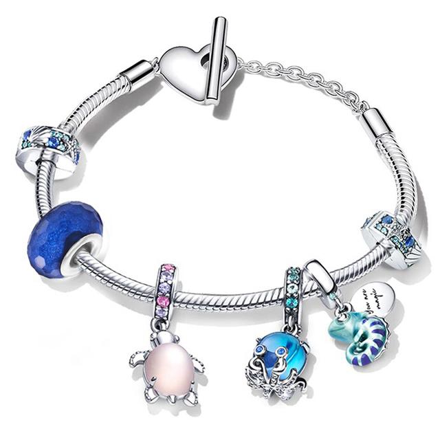 Love You Forever Beads Charm Bracelets Elegant Silver Color Snake Chain Bracelets For Women Lover Jewelry Gift Special Offer