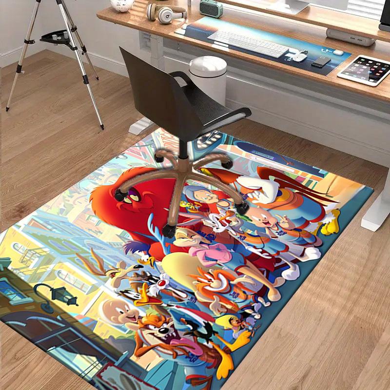 1pc Office Carpet Chair Mats Looney Tunes Group Perfect for Office Chairs, Living Rooms, Or Bedrooms,Polyester Carpet.HDT022