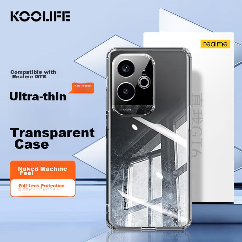 Phone Case for Realme GT6, for Realme GT6, Full Lens Protection, Simple Skin-Friendly Transparent Soft Case, Fingerprint-Resistant Back Cover