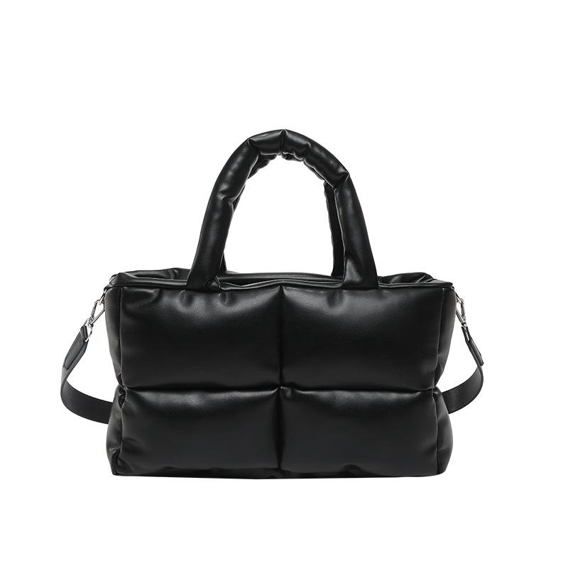 

A Four-checkered Down Bag for Women, A Simple Small Checkered Handbag 32.5*20*9.5 чёрный