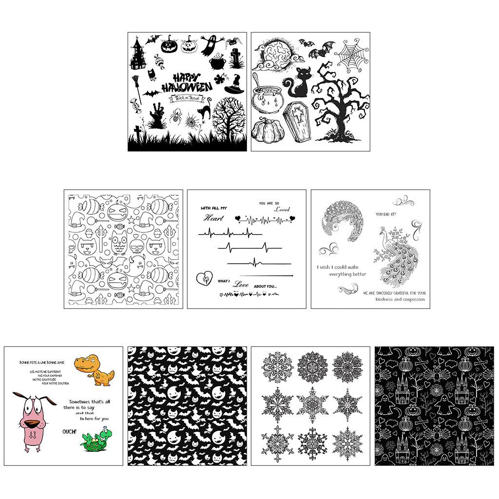 Halloweens Themed Clear Silicones Stamp Background Decoration Clear Stampers Halloweens Theme Pattern Decorative Stmap
