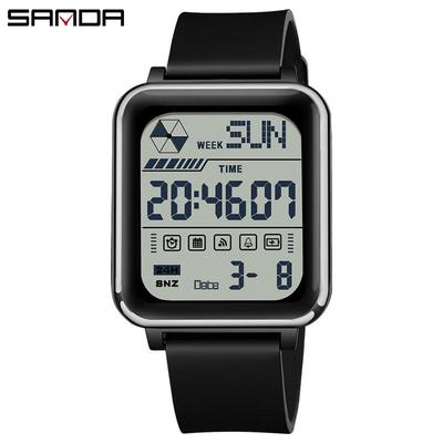 Sanda Fashion Multifunctional Waterproof Sports Watch - Unisex Small Square Design