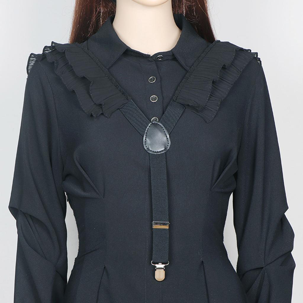 Elastische Hosenträger mit eleganter Rüschen-Raffkette für Hochzeit, Bühne, Live-Show und Freizeitkleidung, Hemd-Accessoires