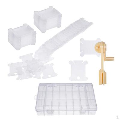 100 Stück Thread Floss Bobbins Winder Ribbon Twine Reel Organizer Aufbewahrungsbox