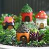 Resin House Miniatures Figurines Garden Decorations Outdoor Accessories Mini Crafts Small Home Garden Yards Decorations
