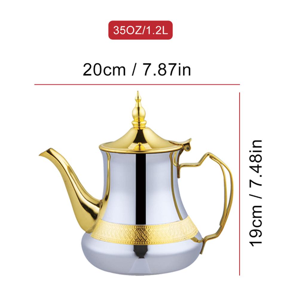 Arabic Style Stainless Steel Teapot, Moroccan Mint Tea Pot, Induction Cooker Gas Boiling Water kettle,Restaurant Home Tea Kettle