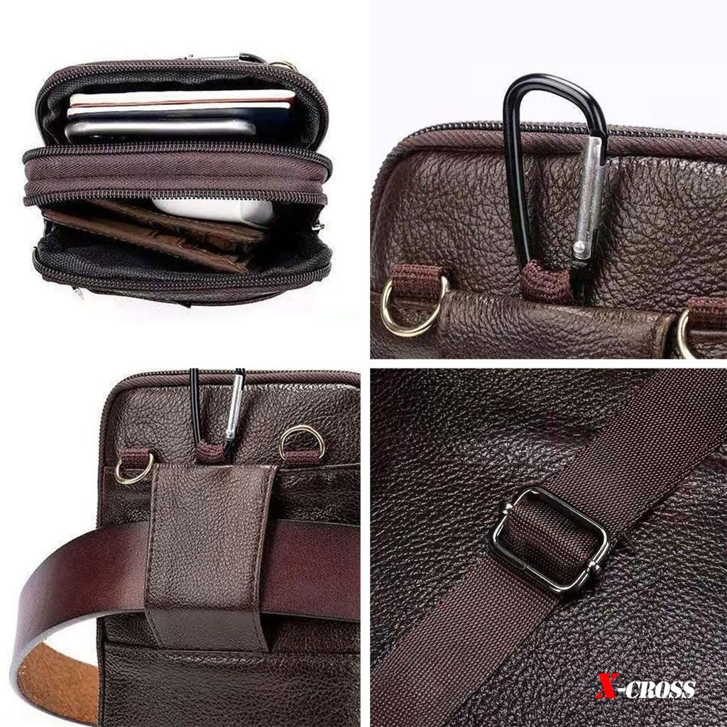 Faux Leather Shoulder Bag for Outdoor Crossbody Shoulder Adjustable Phone Vertical Korean Zippered Everyday Use X-cross Men's Smartphones, Use, Bag,